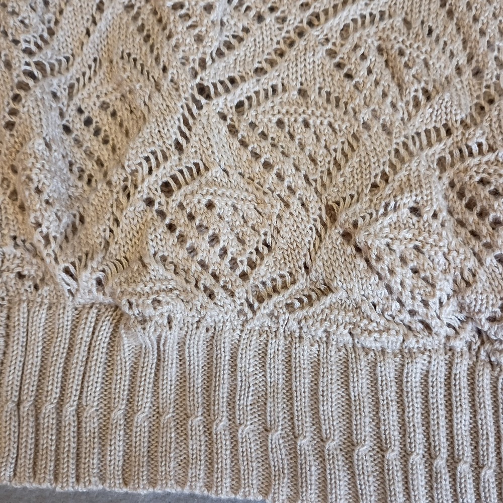 Hippie Rose Crochet Crop Top Cream Colored Light Weight Sx Large - Picture 10 of 11